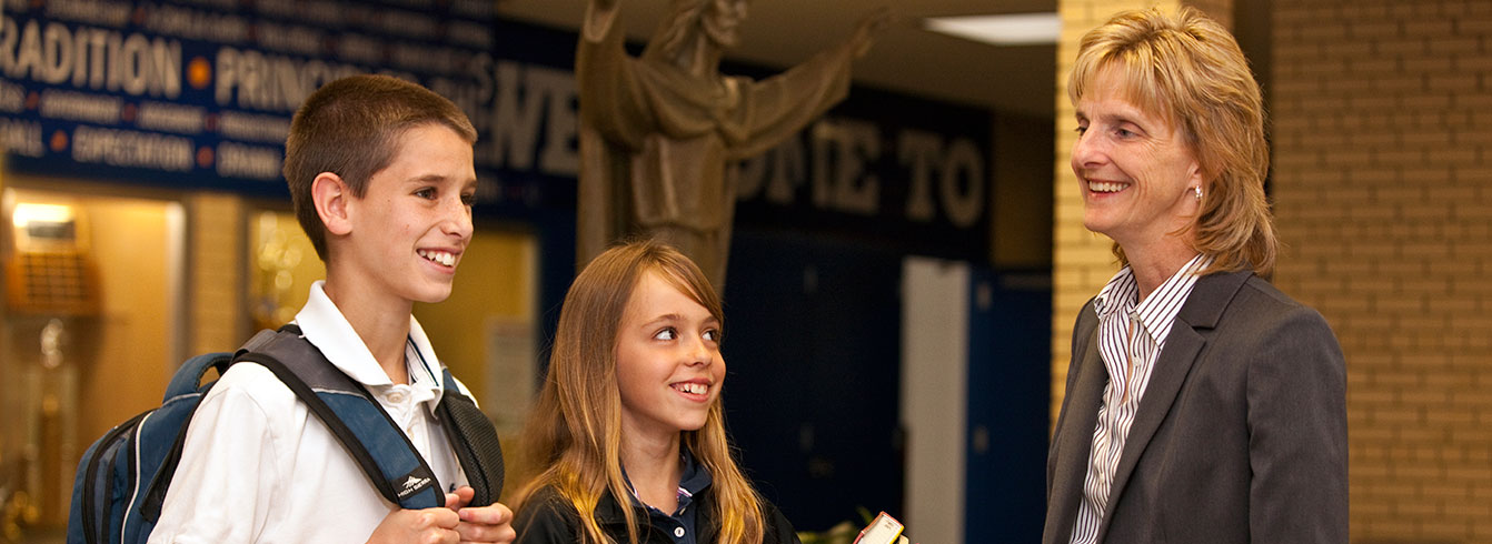 Carol Trueg with Students