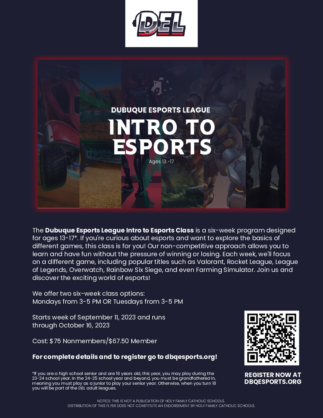 thumbnail of Holy Family Schools – Intro to Esports 23