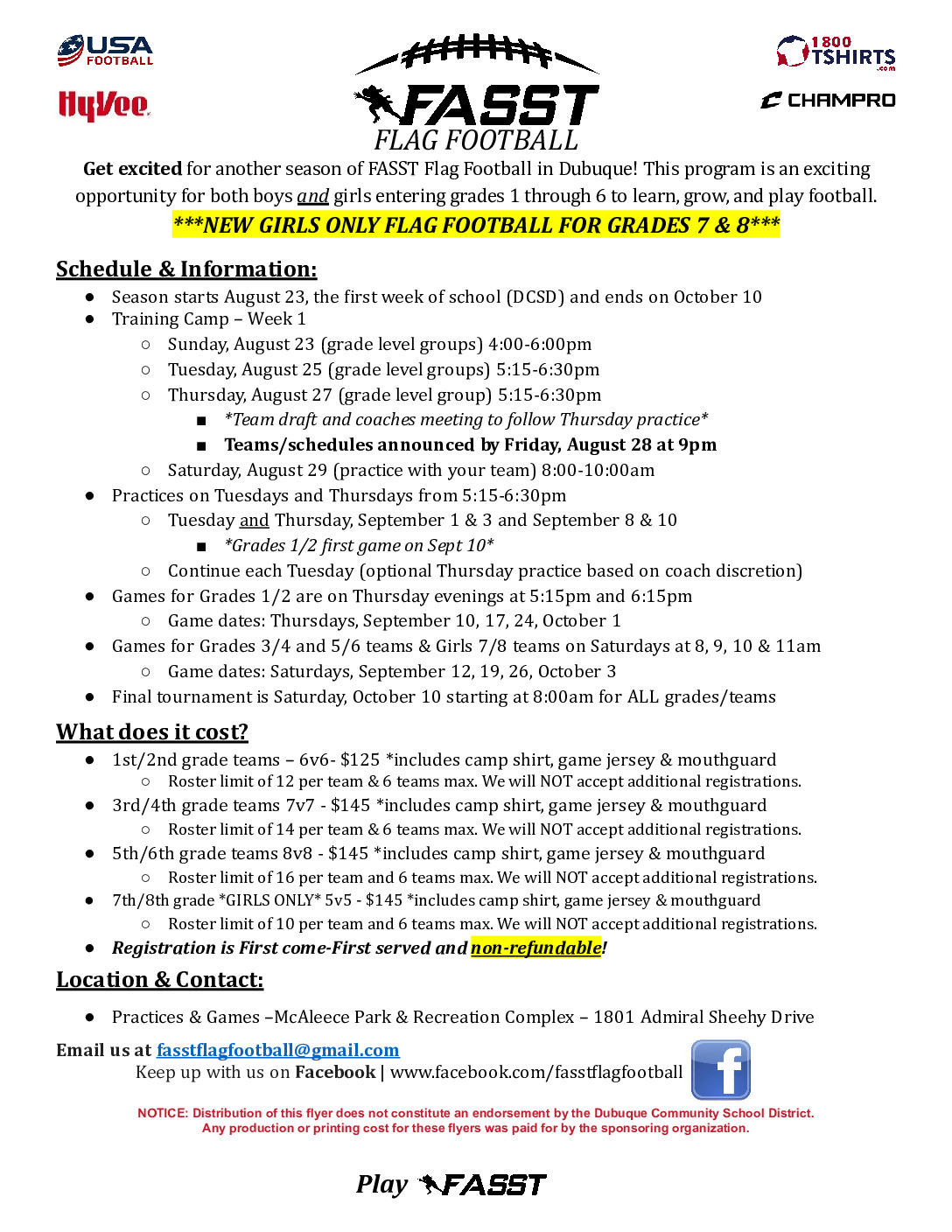 thumbnail of FASST Flag Football – Fall 2026 Season Info