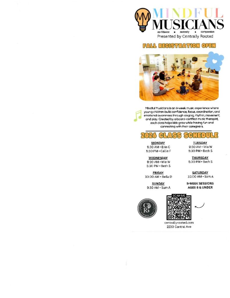 Mindful Musicians Fall Registration